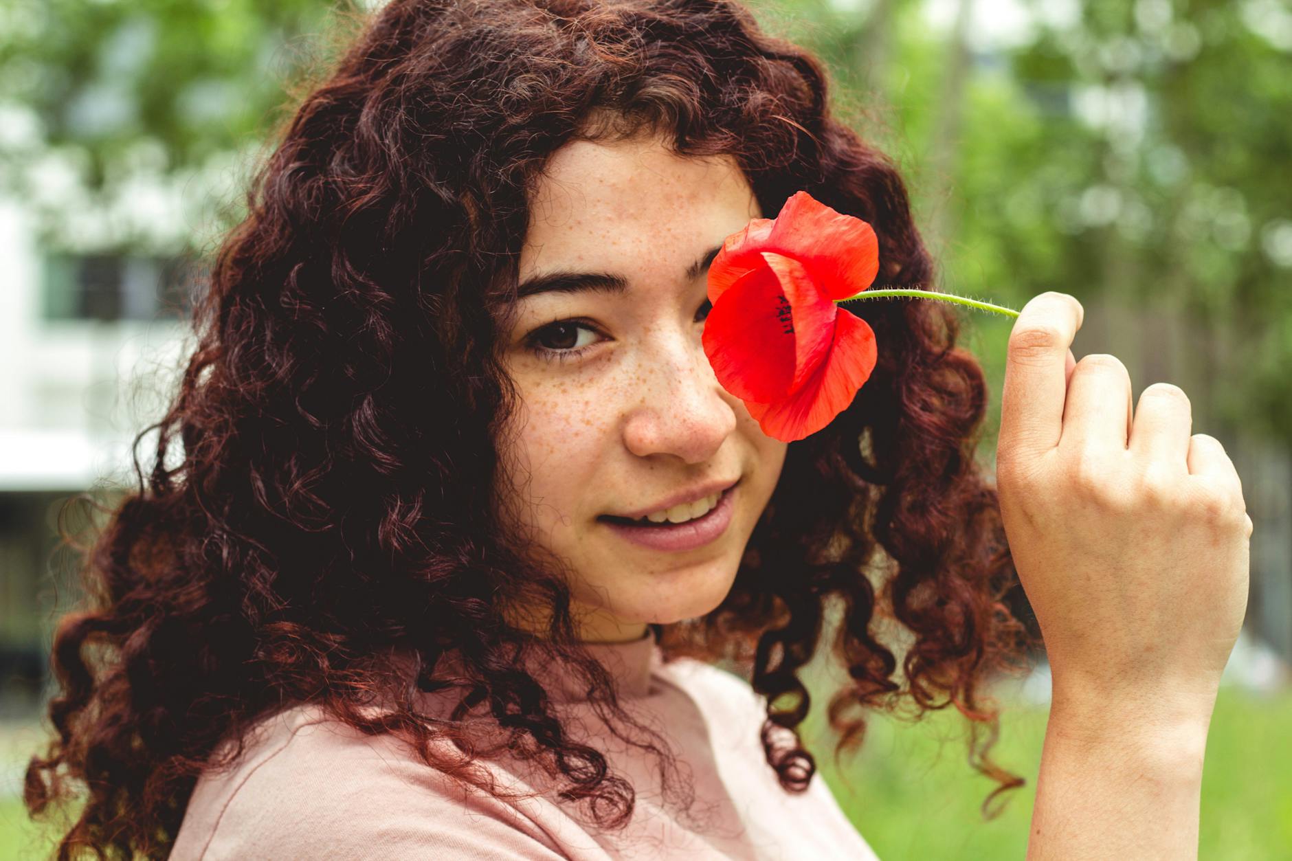 Woman with curls